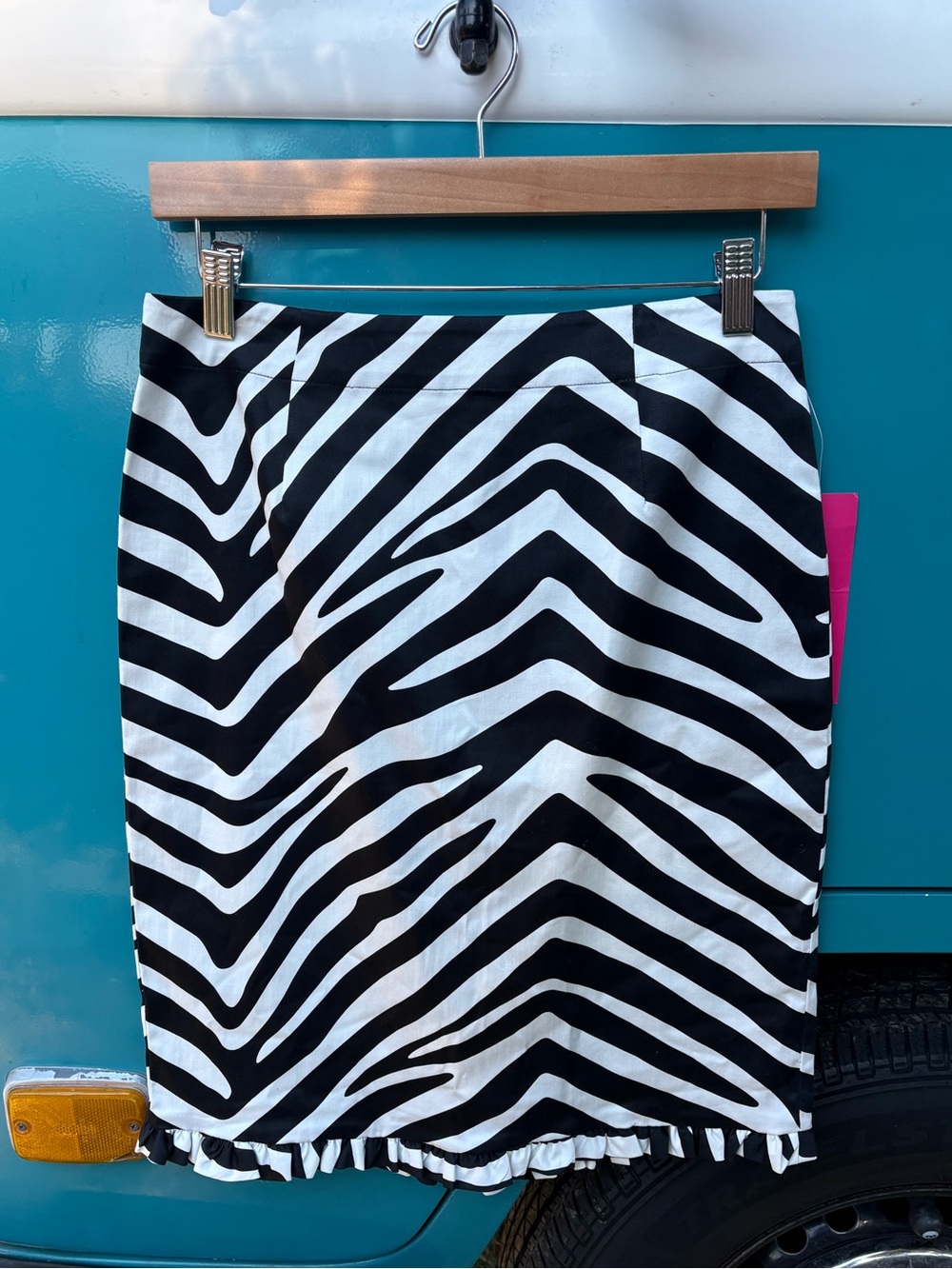 Sunny Leigh Y2K Zebra-Print Pencil Skirt - Black & White NWT